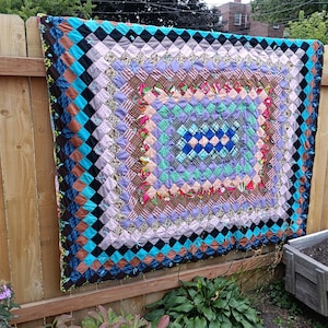 Vintage One of a Kind, Hand Stitched, Double-Sided, Patchwork Quilt- STUNNING!