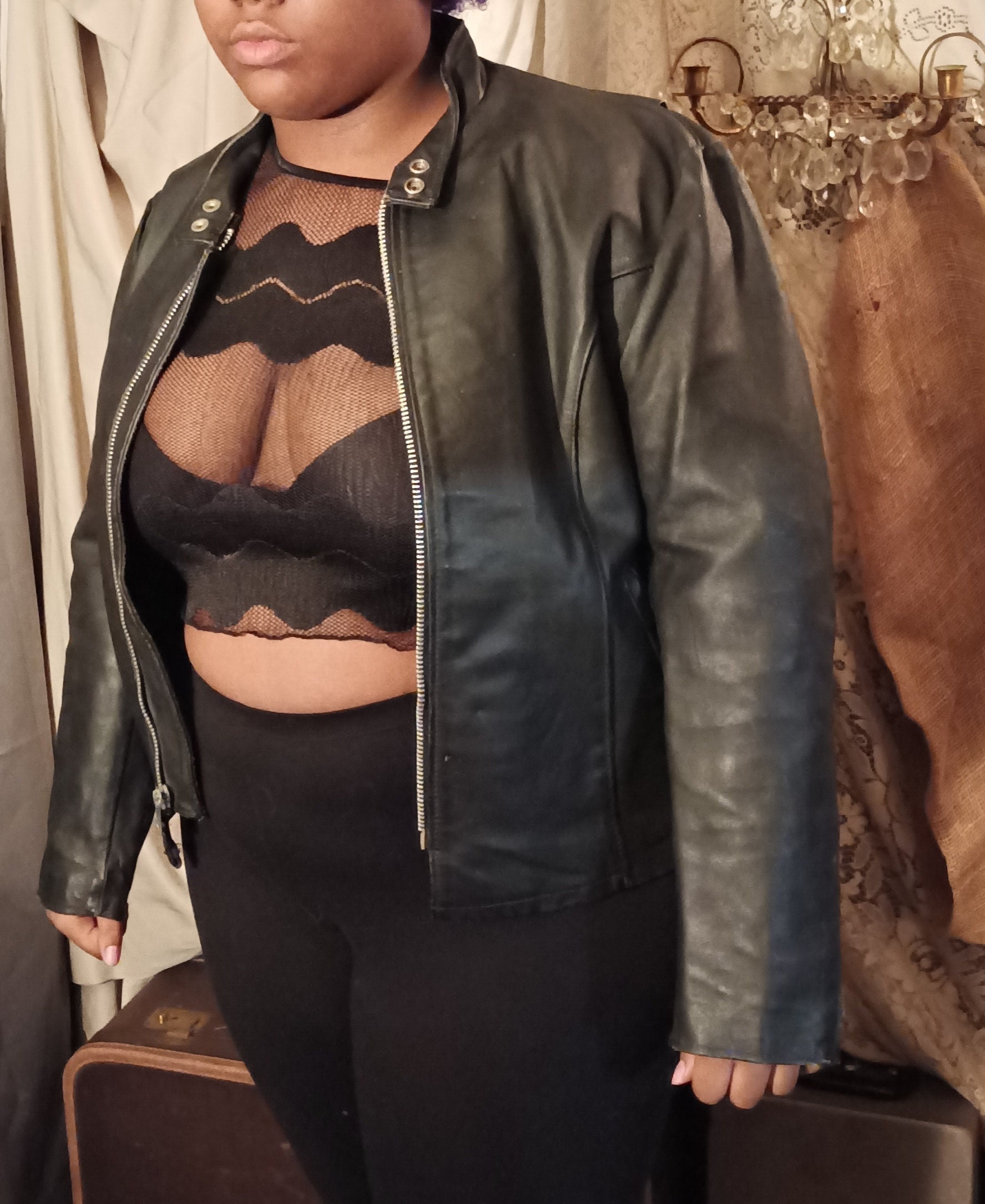 Vintage USA Made Black Leather Jacket Sz L/XL - Etsy Vintage USA Made Black Leather Jacket Sz L/XL - Etsy