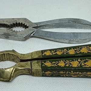Vintage Unique Brass & Steel Nutcrackers (2 pieces)