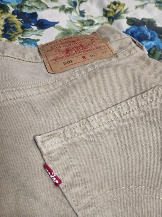 Vintage 1990s Tan Levi's 501 sz W 36 L 32 - image 2