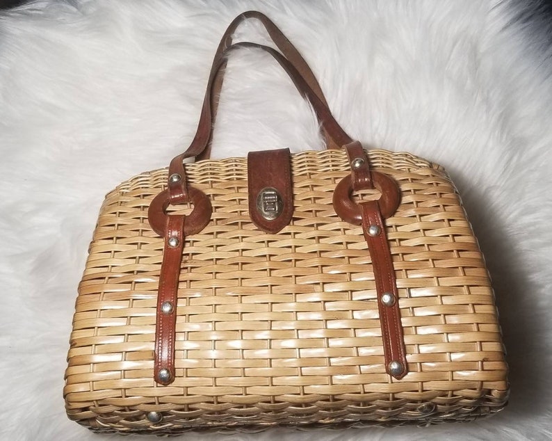 Vintage 1950s Handmade in British Hong Kong Cane Purse Etsy
