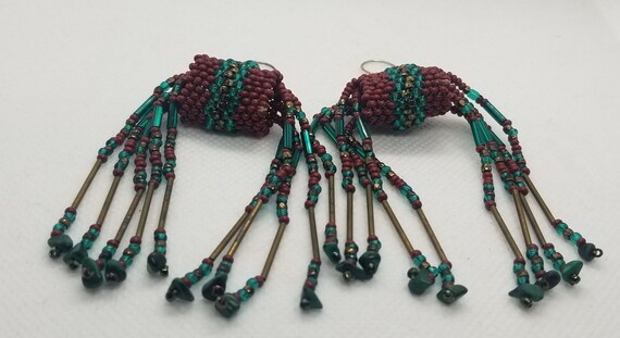 Vintage, Beadwork Earrings View 2