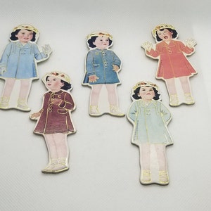 Vintage 1992 Little Girls B. Shackman Magnets (5 pieces)