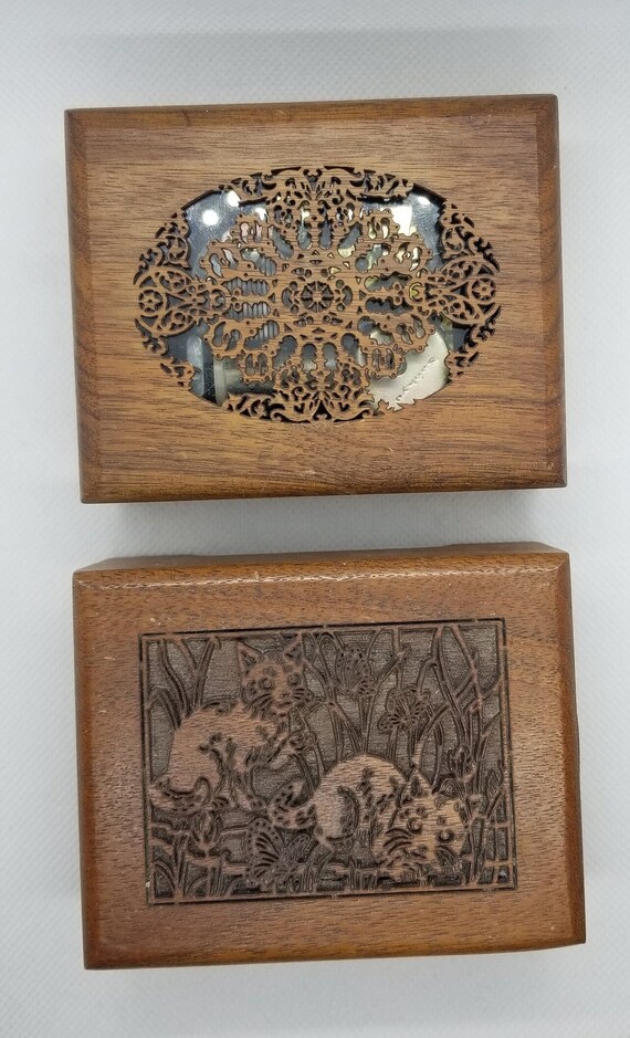 Vintage Laser Cut Lasercraft Wood Music Boxes Etsy