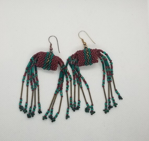 Vintage, Beadwork Earrings