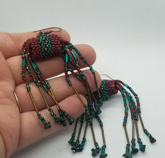 Vintage, Beadwork Earrings View 3