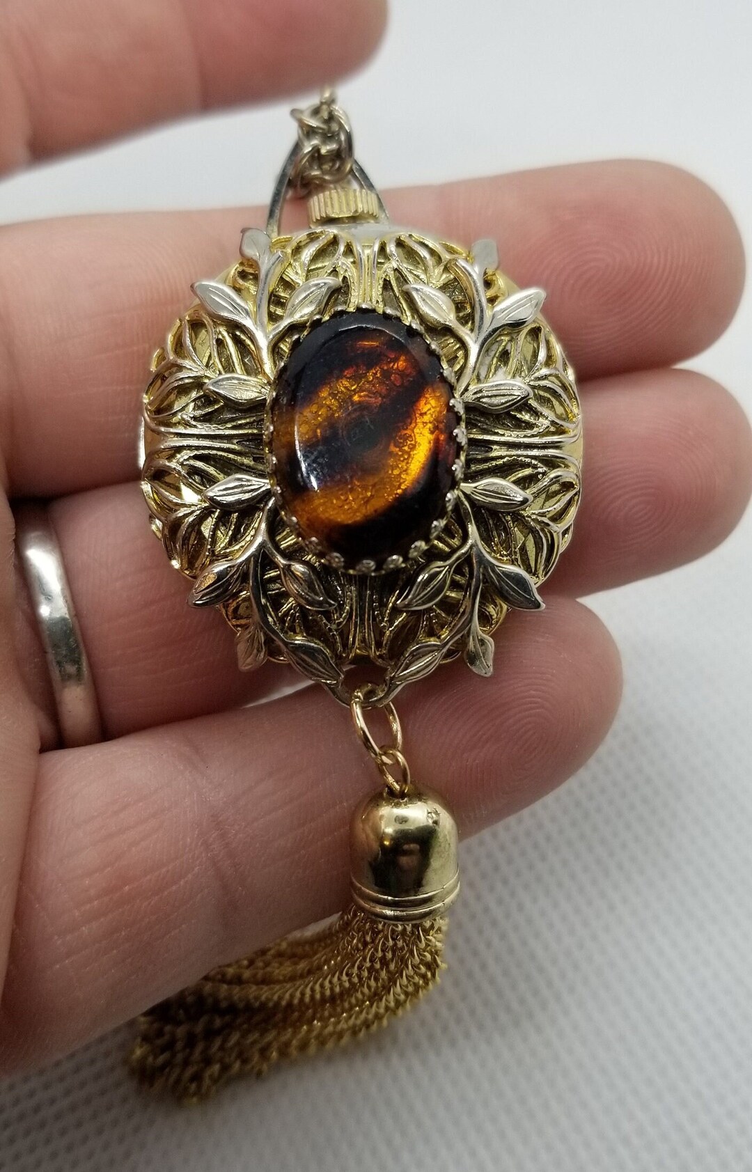 Montre Collier Vintage Lucerne - Cadran émail Rouge, Occasion, Bijou Rétro