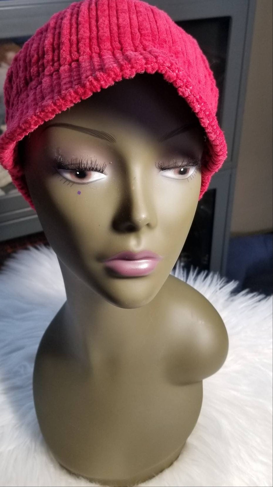 Red Codro Wool Cap Handmade Lovo Reversible Red Corduroy Hat W/ Leather Accent - Etsy
