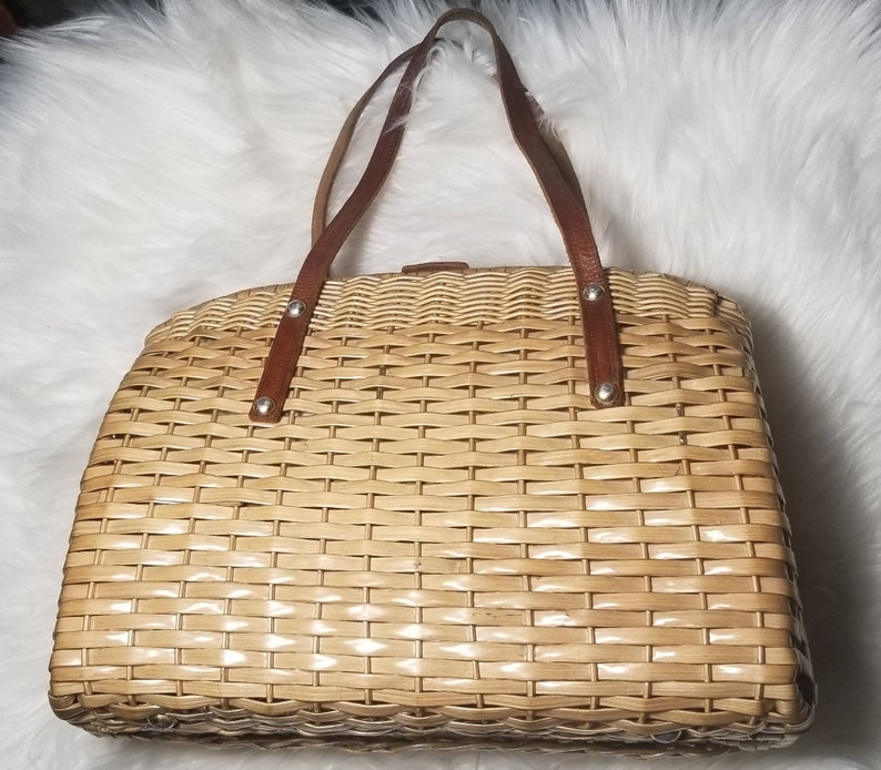 Vintage 1950s Handmade in British Hong Kong Cane Purse Etsy