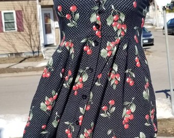 Cherry Print Dress | Etsy