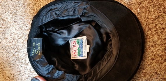 Vintage Lake of the Isles Black Suede Newsboy Cap Sz L - Etsy display picture 1
