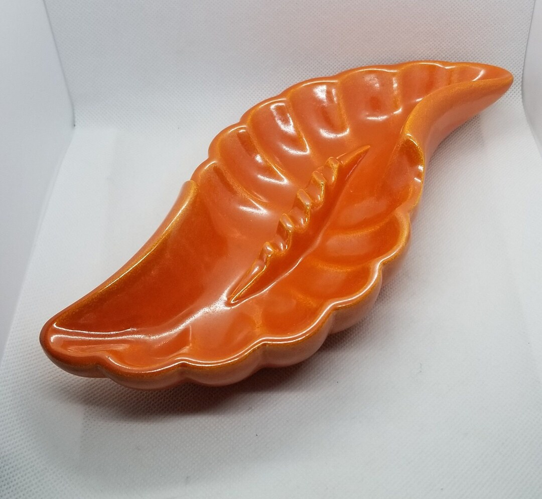 Vintage Red Wing Pottery 828 Orange Ashtray Etsy