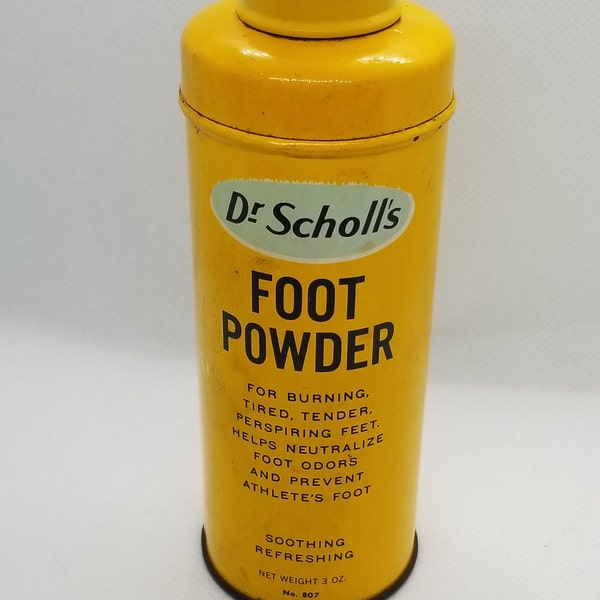 Vintage 1948 Dr. Scholl's Foot Powder Tin w/ Powder