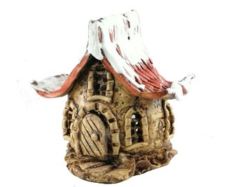 Maison de gnome d’hiver de lanterne en céramique