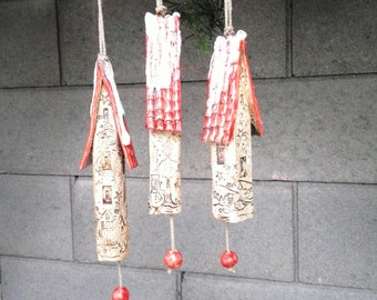 Ceramic wind chime bells winter