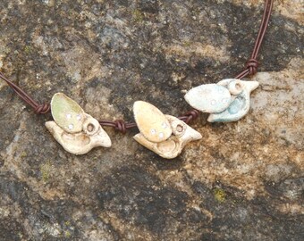 Necklace Ceramic Birds