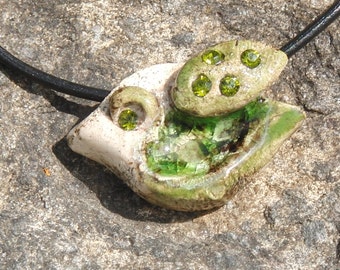 little ceramic bird pendant