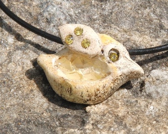 little ceramic bird pendant