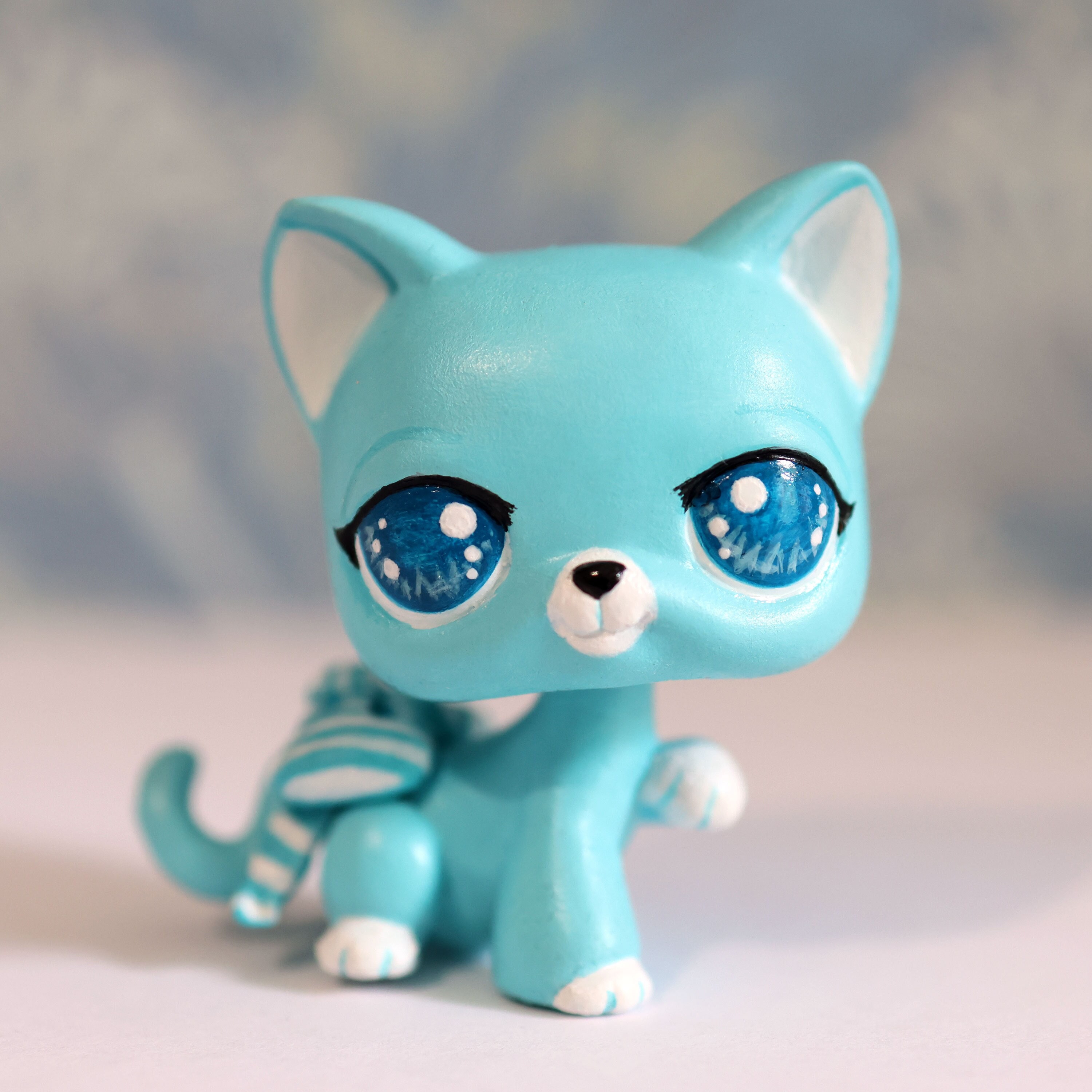 Mini Toy Pet Shop, “Jayfeather” WARRIOR CAT, Ooak Custom, Hand Painted