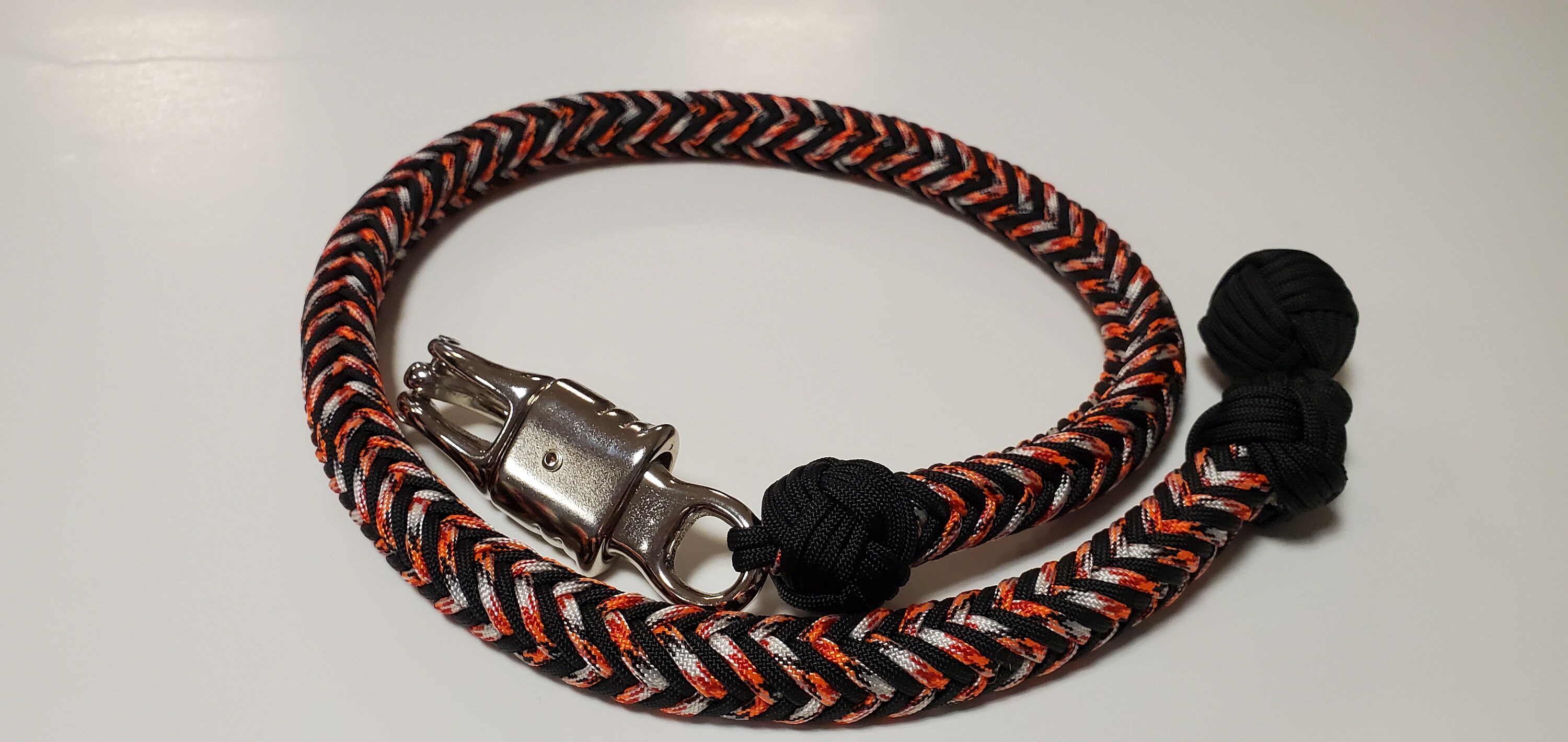 thumbnail image 2 of 36” Leather Motorcycle Get Back Whip With Red Pool Ball – Quick-Release Buckle 2 of 11