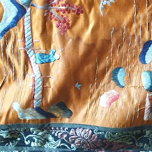Antique Chinese Silk Hand embroidery Silk Textile Different Figures  Panel-wall hanging  Chinese Tapestry