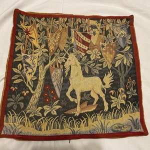 18X17 inches Vintage French Tapestry cushion cover Vintage tapestry cushion cover Antique textile Art Vintage French Pillowcase