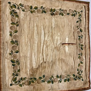 20X20inches Antique Silk French hand embroidered Textile panel Antique Wall Hanging, Vintage tapestry antique textile Wall Art Hanging Decor