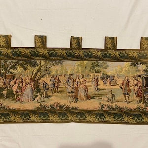 31X13 inches Vintage French Tapestry, Antique Wall Hanging, Vintage tapestry, antique textile Wall Art Hanging Decor, Verdure tapestry