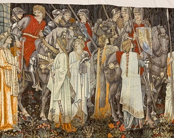 Antiker Ritter-Wandteppich aus Frankreich: Antiker Wandbehang 102x66 cm
