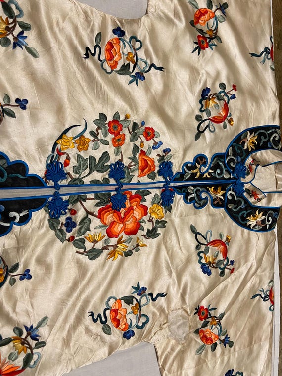 Antique Chinese silk rare hand embroidered Robe j… - image 4