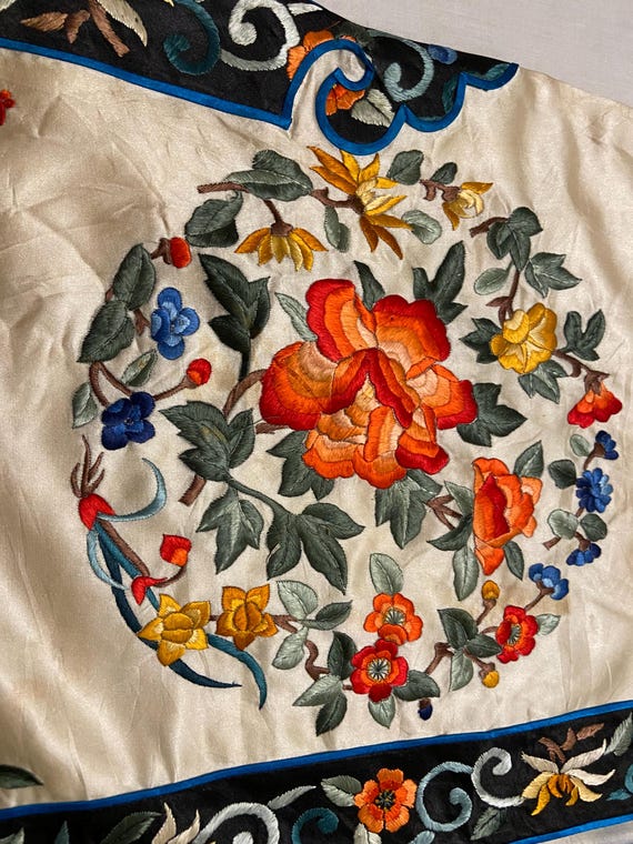 Antique Chinese silk rare hand embroidered Robe j… - image 2