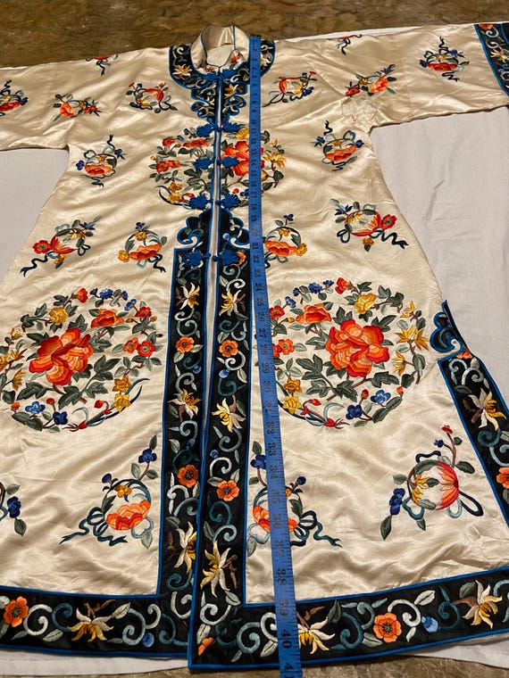 Antique Chinese silk rare hand embroidered Robe j… - image 18