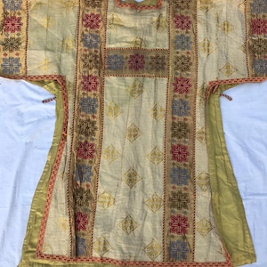 1800s gold lame chasuble clergy dress vestment priest robe w Easter lamb of God agnus dei Antique French casel casula religious liturgical