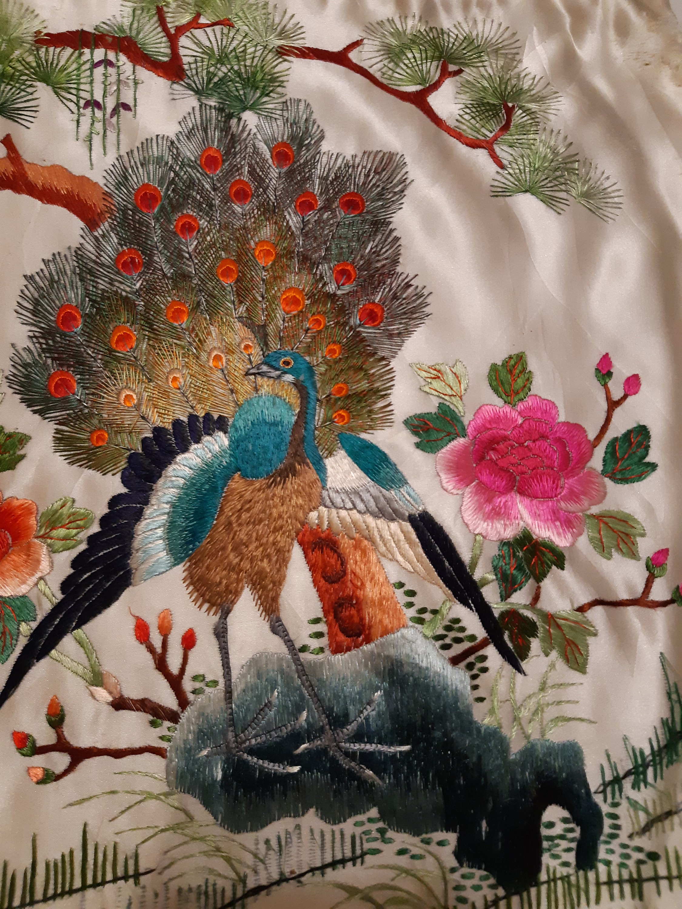 ＣＴ中華民国＊蒋主席萬歳　パッチ（実物） Antique Chinese Qing Dynasty Silk Embroidery Wall Hanging