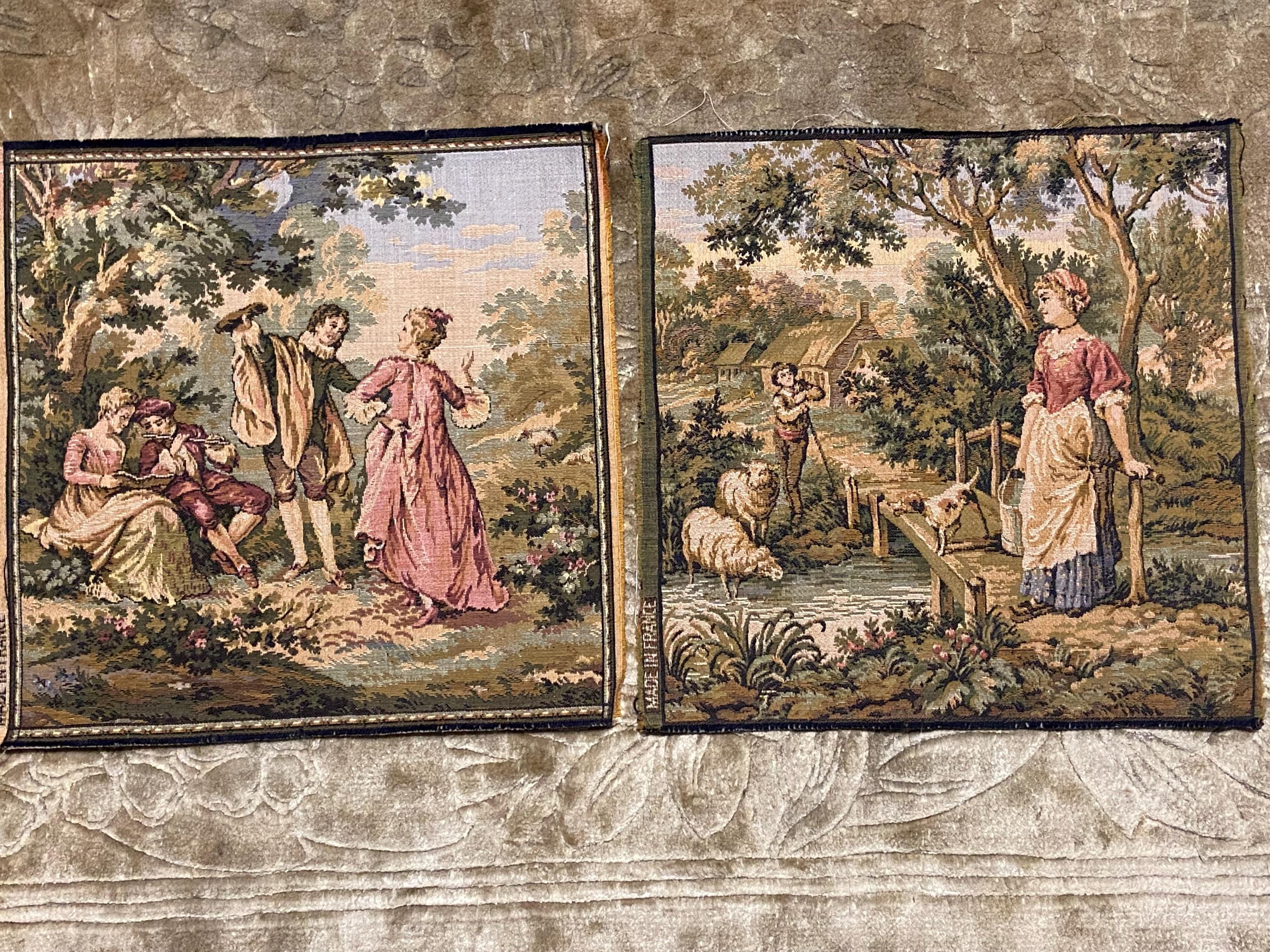 Tapisserie brodée à l'aiguille époque restaurat Tapisserie brodée à l'aiguille époque restaurat
