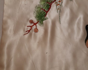 Antique Chinese Qing Dynasty Silk Embroidery Wall Hanging