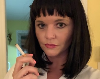 Pulp Fiction Wig, Mia Wallace Style  Pageboy high density 6.3 ounces  Kanekalon fibers made in America