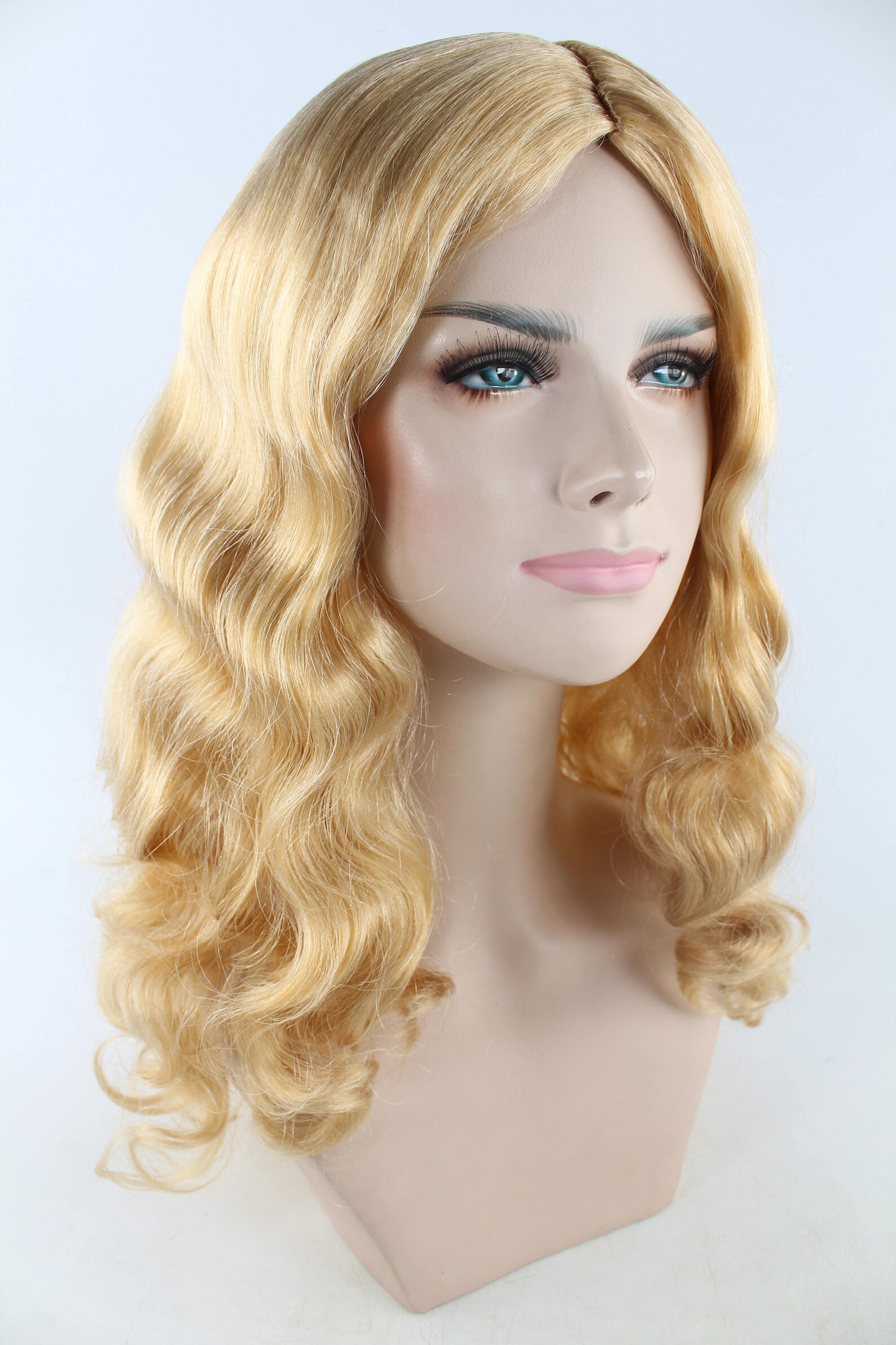 Curly Wig Long Curly Nut Blond Wig With Kanekalon Fibers Made in the US