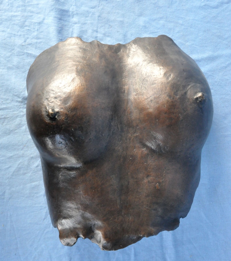 Bronze Breastplate Sculpture Female Breast Torso Sculpture Etsy
