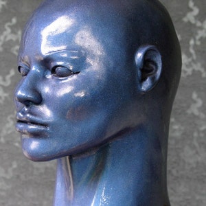 F some guysetish Mask Blue mask Metallic Blue Cindy Foam Latex Mask cosplay Made in America