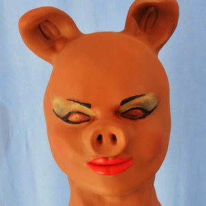 Miss Piggy Maschera di maiale nero Maschera di lattice di schiuma Sue Miss Piggy afroamericana Maschere di Halloween Cosplay Made in America