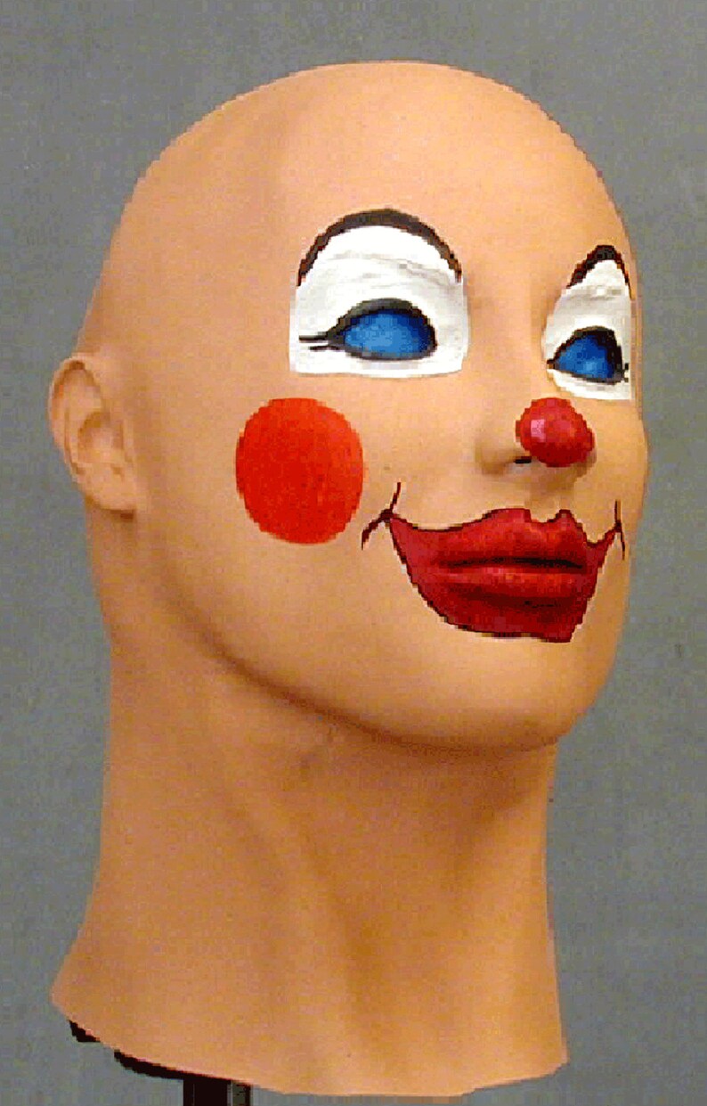 Female Clown Foam Latex Mask Cosplay Halloween Masks Made in  Etsy