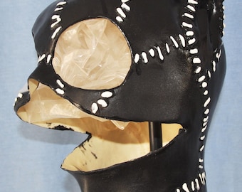 Catwoman hood Meow  Cat Woman Long hood Foam Latex Mask Cosplay Halloween Masks made in America