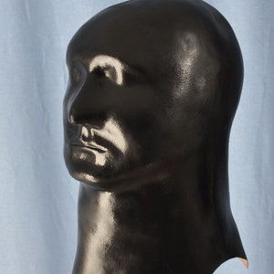 Fetish Hood Black Rubber Hood Foam Latex Mask Black Masks Halloween Masks Made in America Black Hood