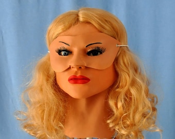 Natural Doll Mardi Gras Carnival Mask Foam Latex Mask Made in America