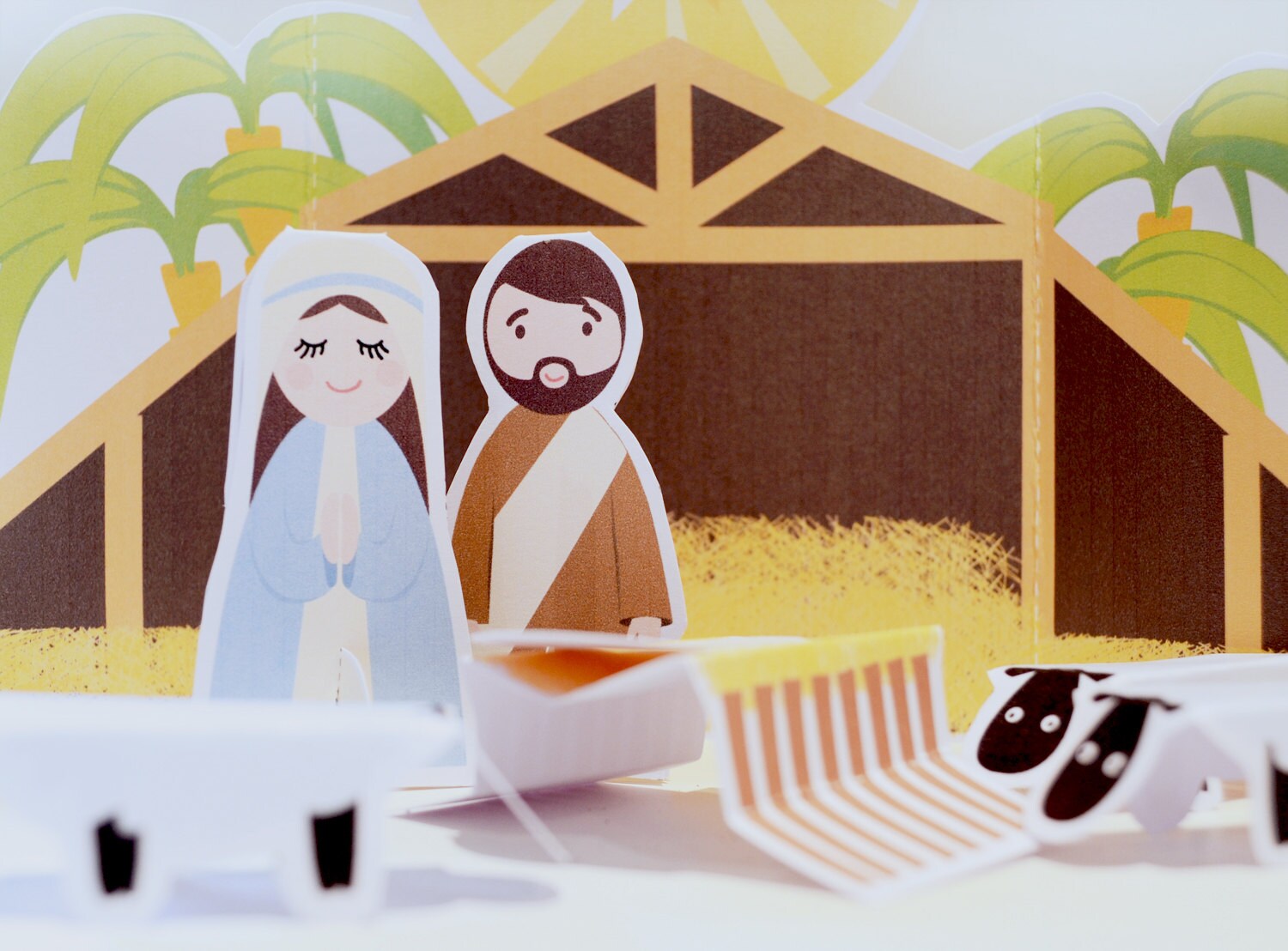 Printable PDF Paper Toy Nativity Cut and Fold Paper Toy DIY Craft Kit ...