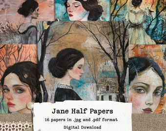 Jane Eyre Junk Journal Kit: ATC Cards & Half Papers (Digital Download)