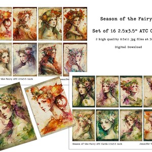 Temporada da Fada, Folhas de Colagem Digital Journal/ATC, Cartões 2,5x3,5" - Download Instantâneo, pronto para imprimir, uso comercial ok