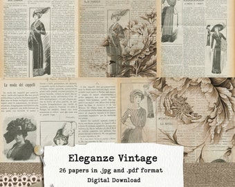 Vintage Ephemera, 1911 Italian Fashion Magazine, 26 Vintage Digital Newspaper, 8.5x11, 300dpi, PDF/JPG