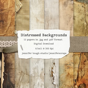 Time Worn Textures Digital Paper Pack, Distressed Backgrounds for Scrapbooking, Journals and Crafts, 12 Sheets, 8.5x11, 300dpi, PDF/JPG